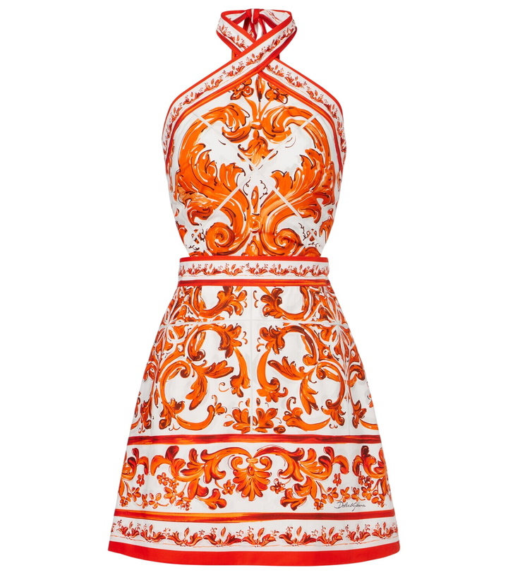 Photo: Dolce&Gabbana Majolica cotton poplin minidress