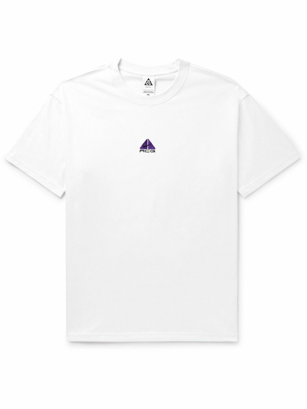 Photo: Nike - ACG Logo-Embroidered Jersey T-Shirt - White