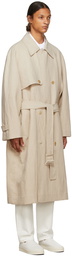 The Row Beige Linen Omar Trench Coat