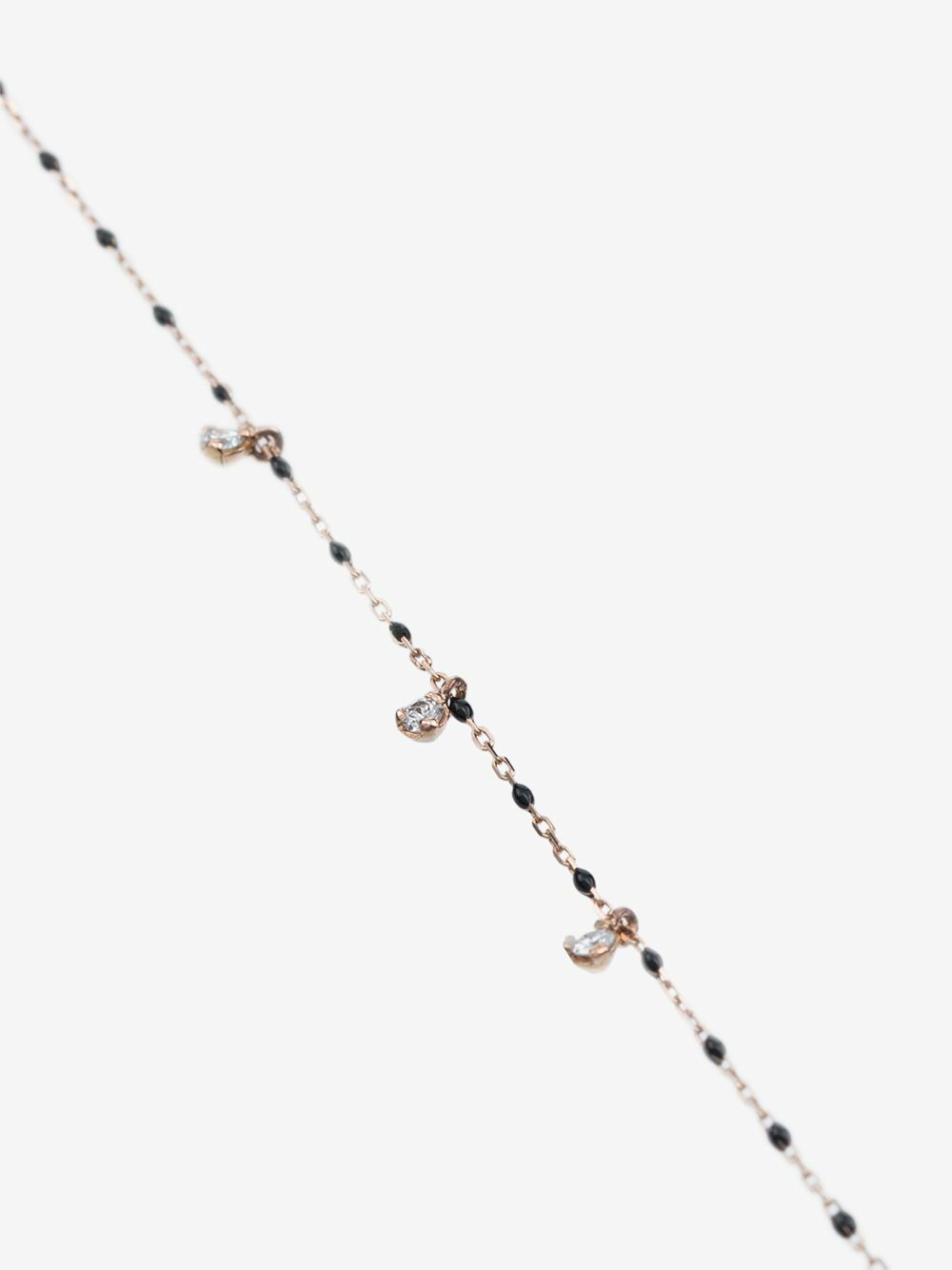 Gigi Clozeau 18K Yellow Gold Beaded Three Diamond Necklace