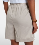 Max Mara Medeola pleated cotton-blend Bermuda shorts