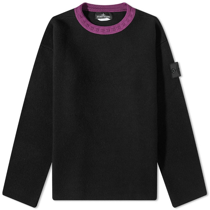Photo: Stone Island Shadow Project Men's Contrast Collar Crew Knit in Black