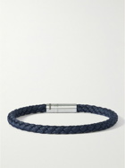 Le Gramme - Orlebar Brown 7g Woven Cord and Sterling Silver Bracelet - Blue