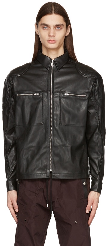 Photo: GmbH Black Faux-Leather Jacket