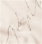Y-3 - Distressed Logo-Print Loopback Cotton-Jersey Hoodie - Neutrals