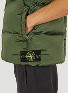 Compass Patch Down Sleeveless Jacket in Green