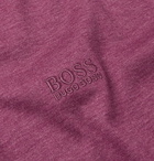 Hugo Boss - Contrast-Tipped Mélange Cotton-Jersey Polo Shirt - Men - Burgundy