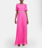 Self-Portrait Embellished plissé chiffon maxi dress