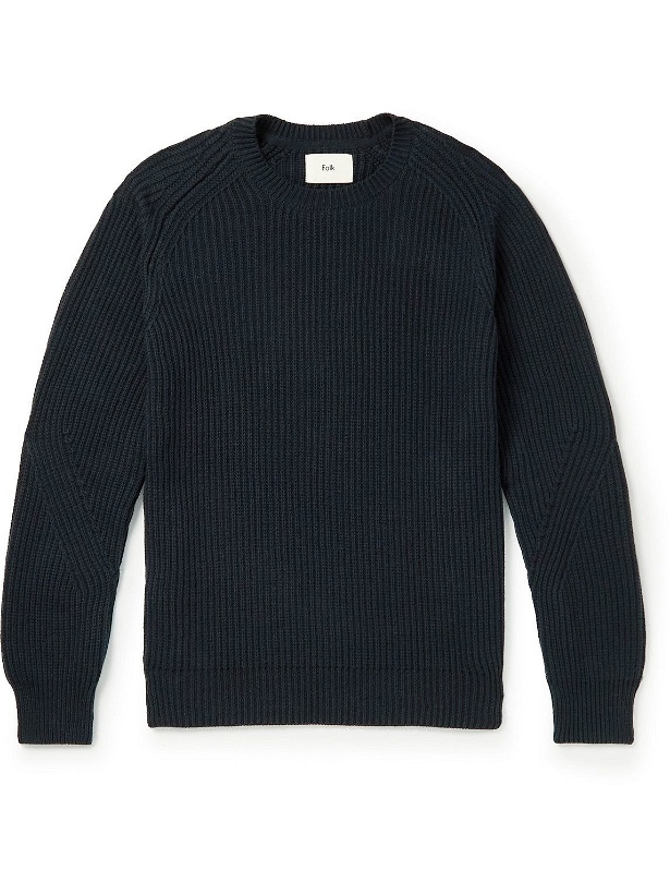 Photo: Folk - Patrice Ribbed Cotton and Wool-Blend Sweater - Unknown