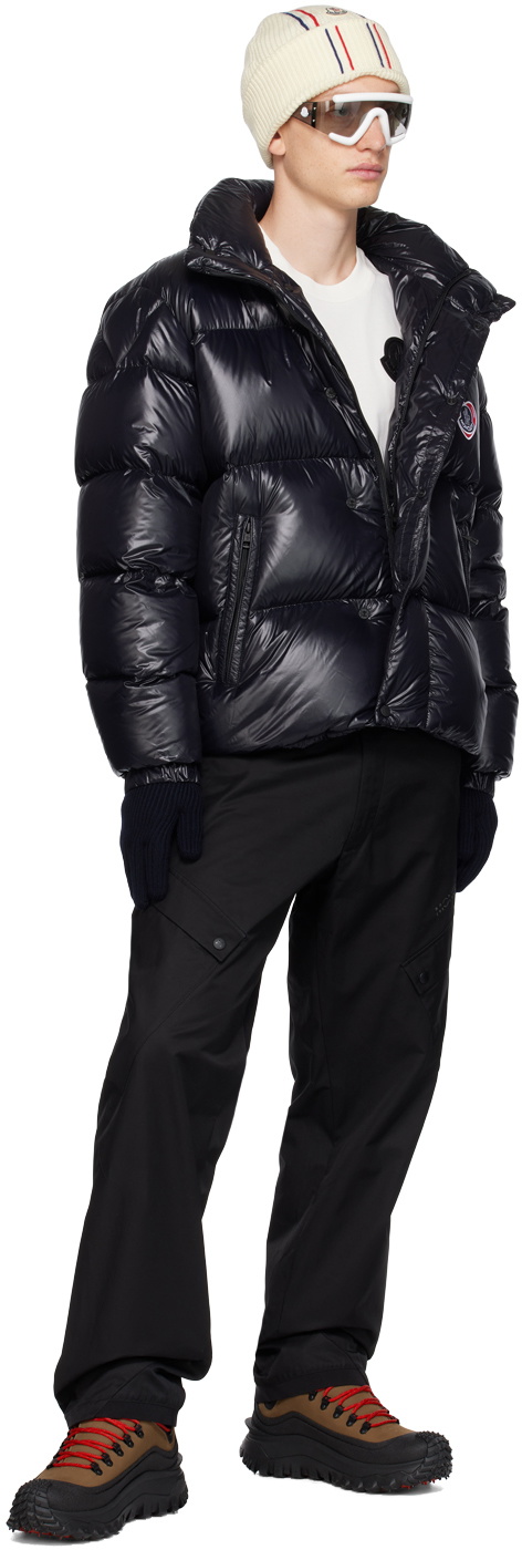 Moncler Navy Logo Patch Gloves