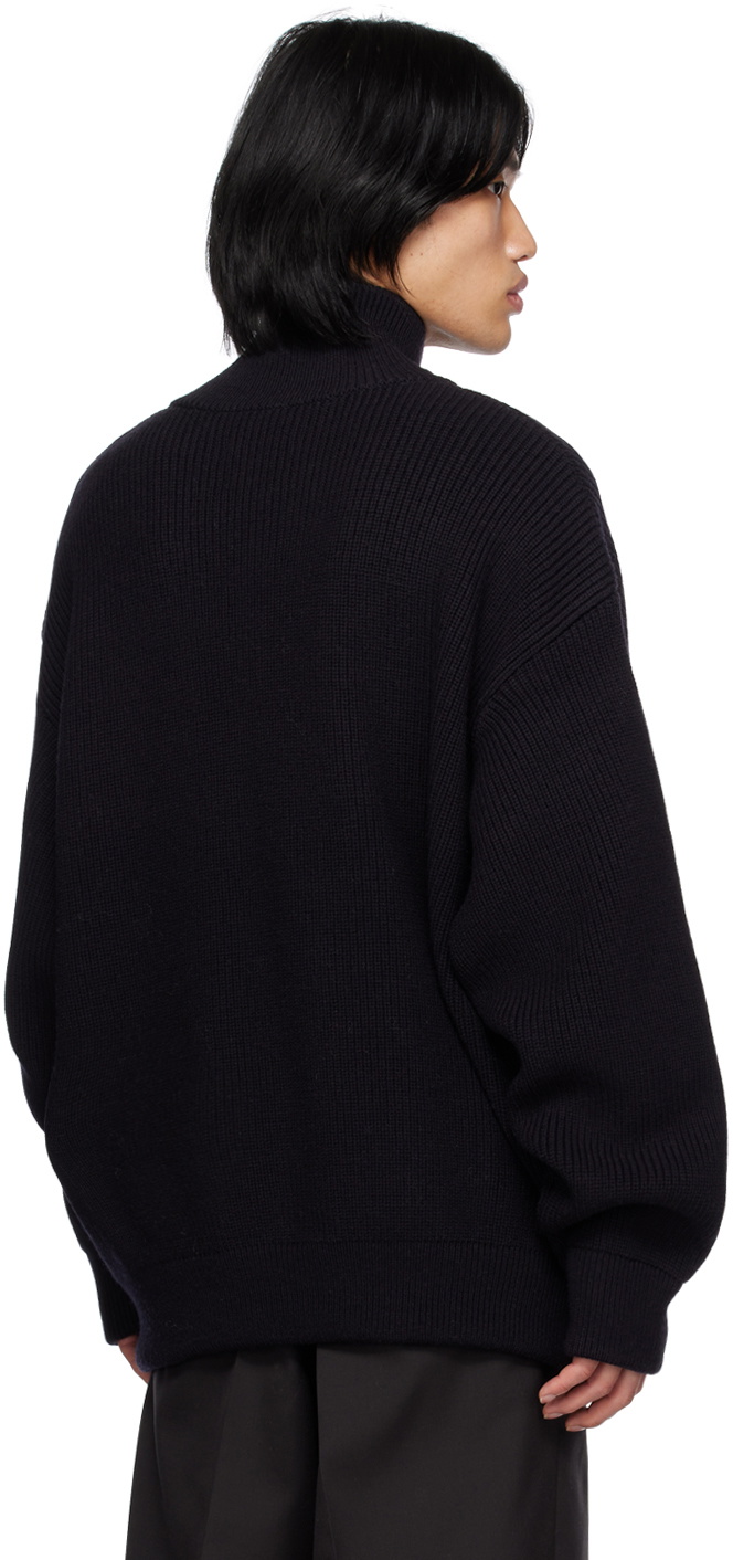 stein Navy Ribbed Track Jacket