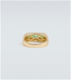 Rainbow K 18kt gold ring with emeralds and diamonds