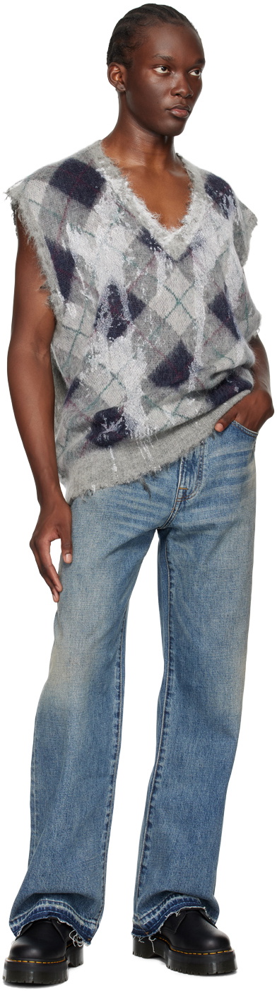 R13 Gray Oversized Vest