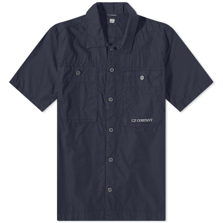 Photo: C.P. Company Men's Ripstop Short Sleeve Shirt in Total Eclipse
