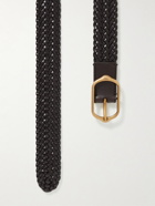 TOM FORD - 2.5cm Woven Leather Belt - Brown