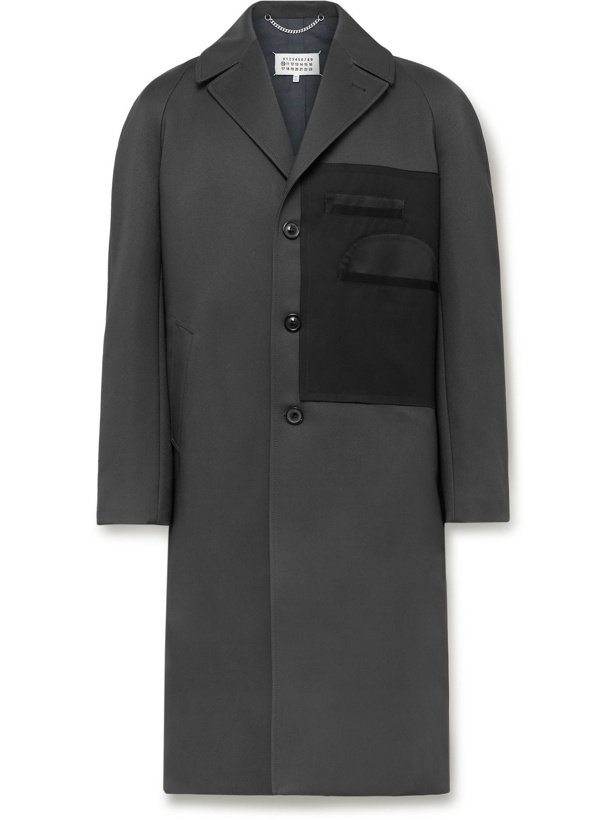 Photo: Maison Margiela - Satin-Trimmed Panelled Twill Coat - Gray