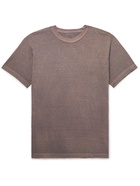 VISVIM - Distressed Mélange Cotton-Jersey T-Shirt - Purple