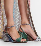 Missoni Julia Zigzag lamé wedges