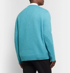 Gucci - Logo-Appliquéd Brushed Wool Sweater - Blue