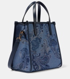 Etro Pegaso leather-trimmed shopper