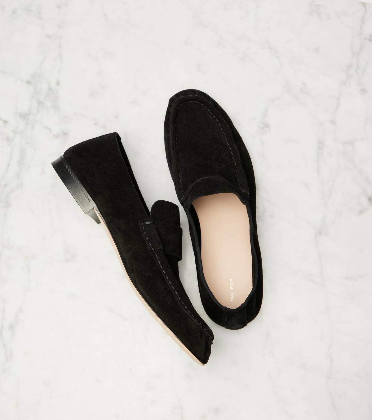 The Row Suede slip-on shoes