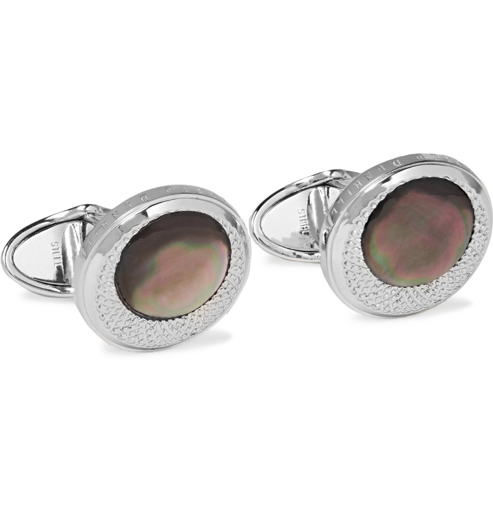 Photo: Dunhill - X-Centric Rhodium-Plated Mother-of-Pearl Cufflinks - Silver
