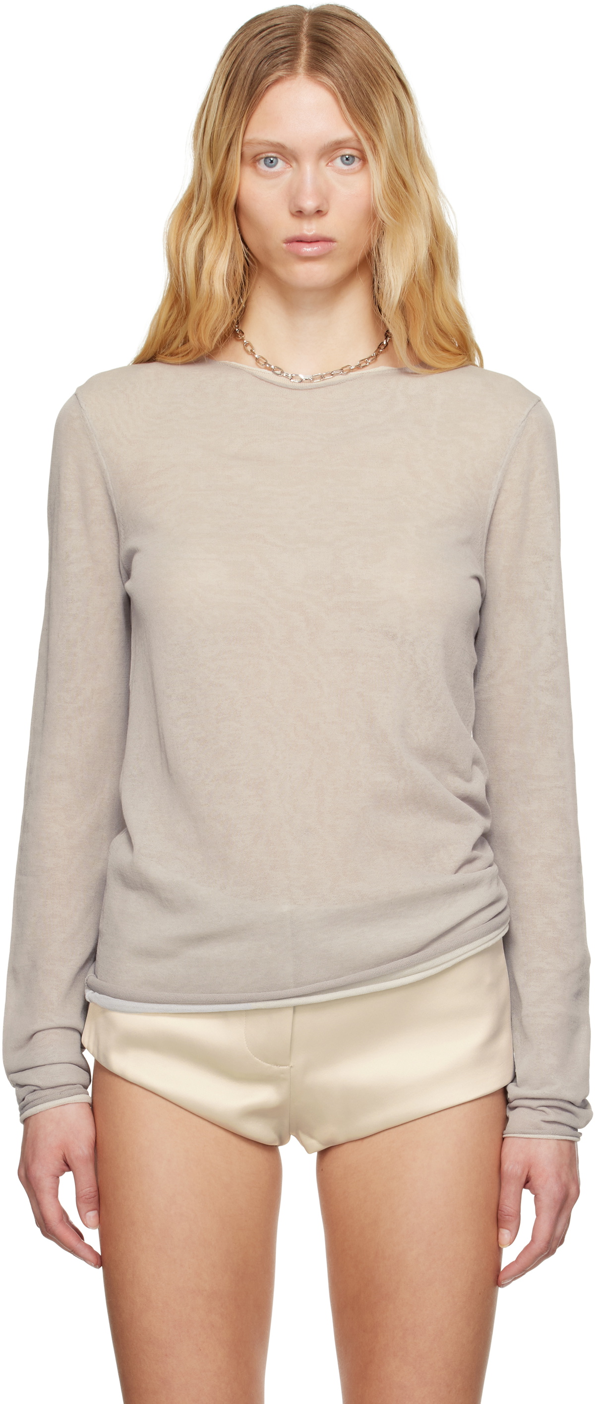 Entire Studios Gray Duplex Knit T-shirt