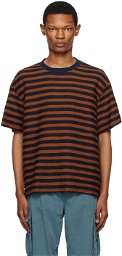 Brain Dead Navy & Brown Denny Blaine Striped T-Shirt