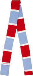 Charles Jeffrey LOVERBOY Red & Blue Stripe Skinny Scarf