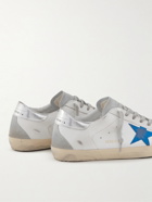 Golden Goose - Superstar Distressed Leather and Suede Sneakers - White