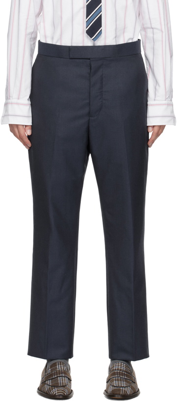 Photo: Thom Browne Navy Backstrap Trousers