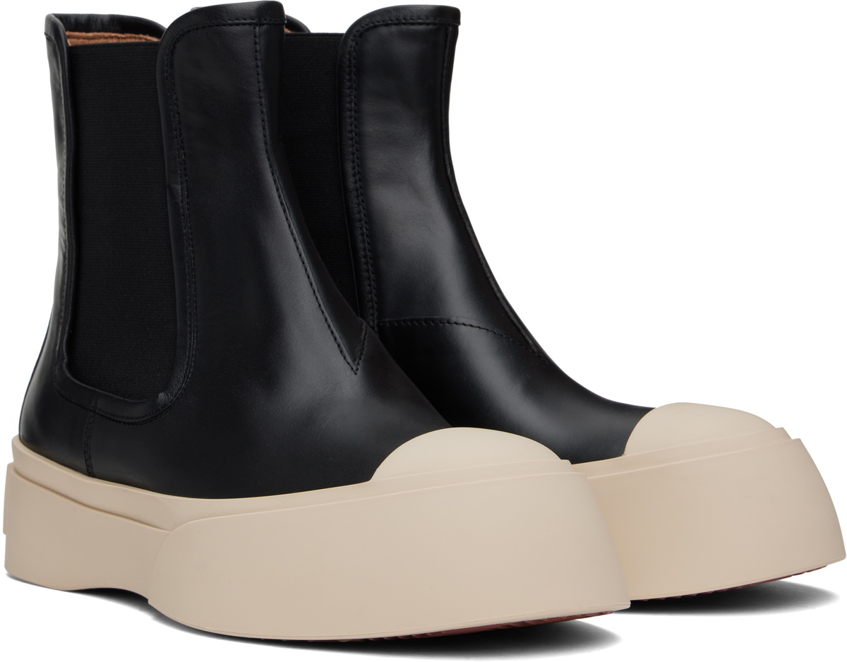 Marni Black Leather Pablo Chelsea Boots