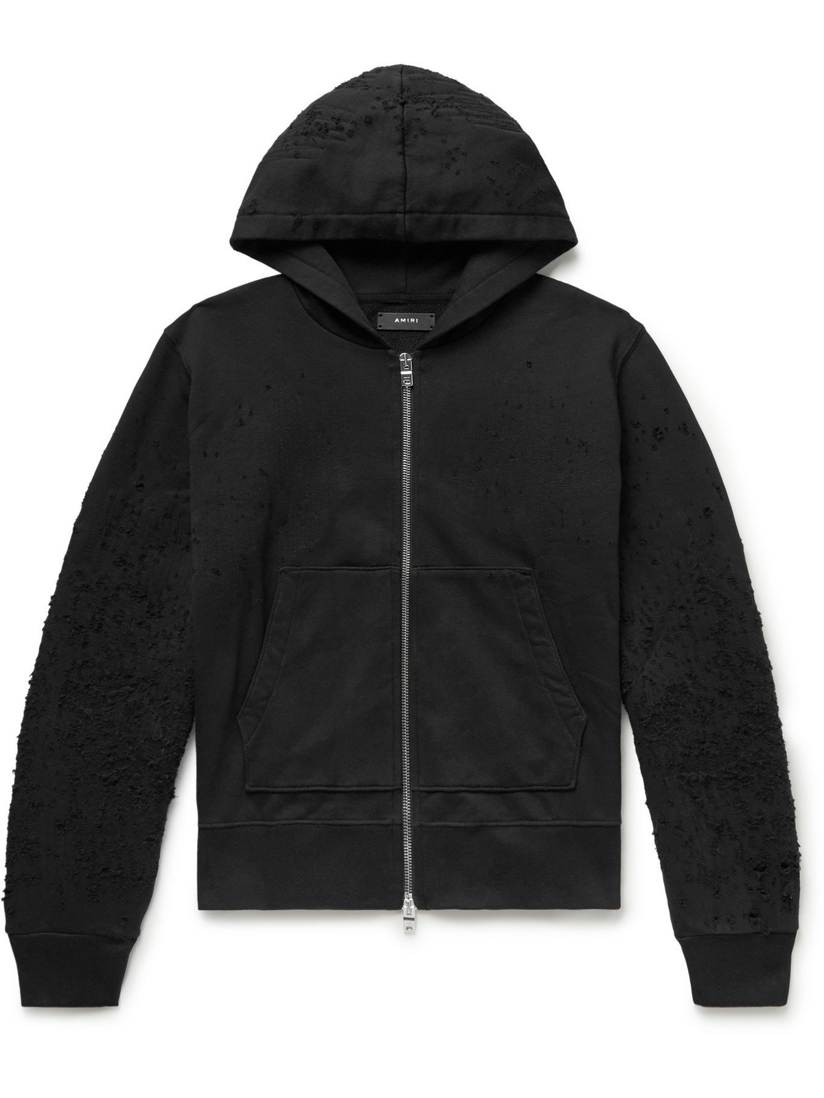 Distressed zip 2025 up hoodie