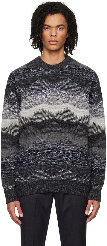 Photo: SOPHNET. Gray Abstract Sweater