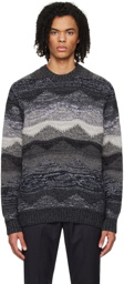 SOPHNET. Gray Abstract Sweater