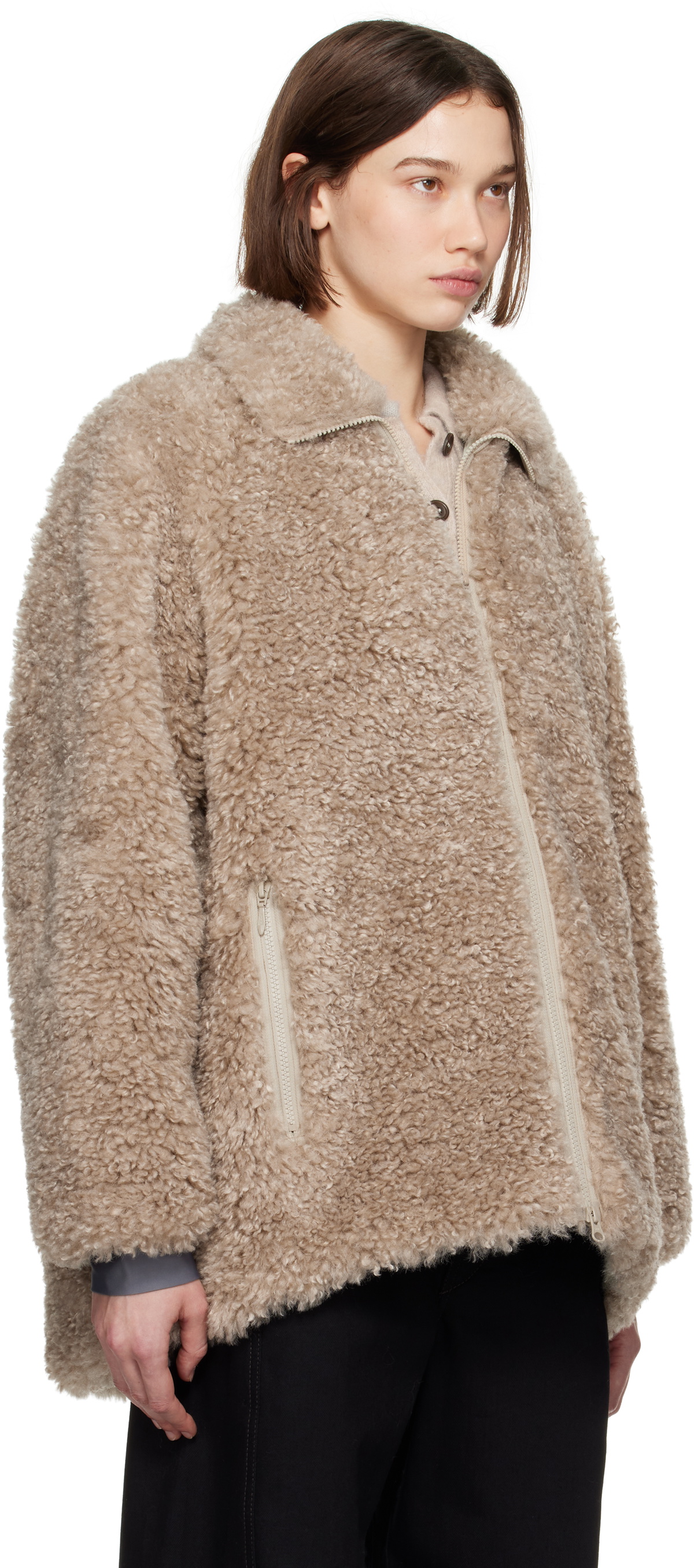 NEEDLES Beige S.C. Faux-Shearling Jacket Needles
