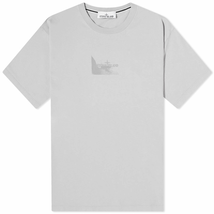 Photo: Stone Island Men's Reflective Badge Print T-Shirt in Dust