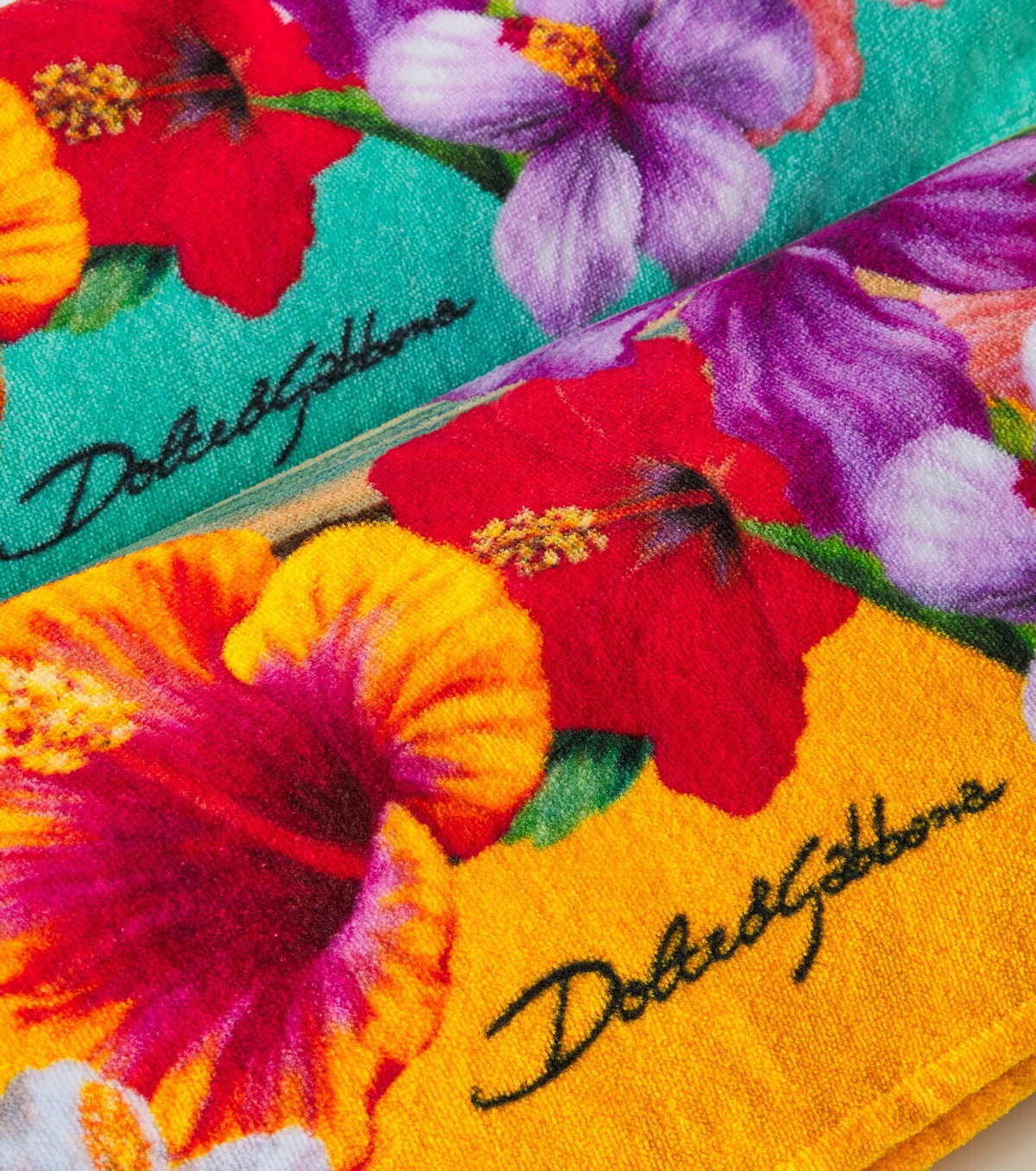 Dolce&Gabbana Casa Printed cotton terry beach towel