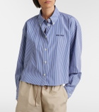 Miu Miu Striped cropped cotton poplin shirt