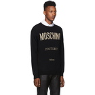 Moschino Black Couture Crewneck Sweater