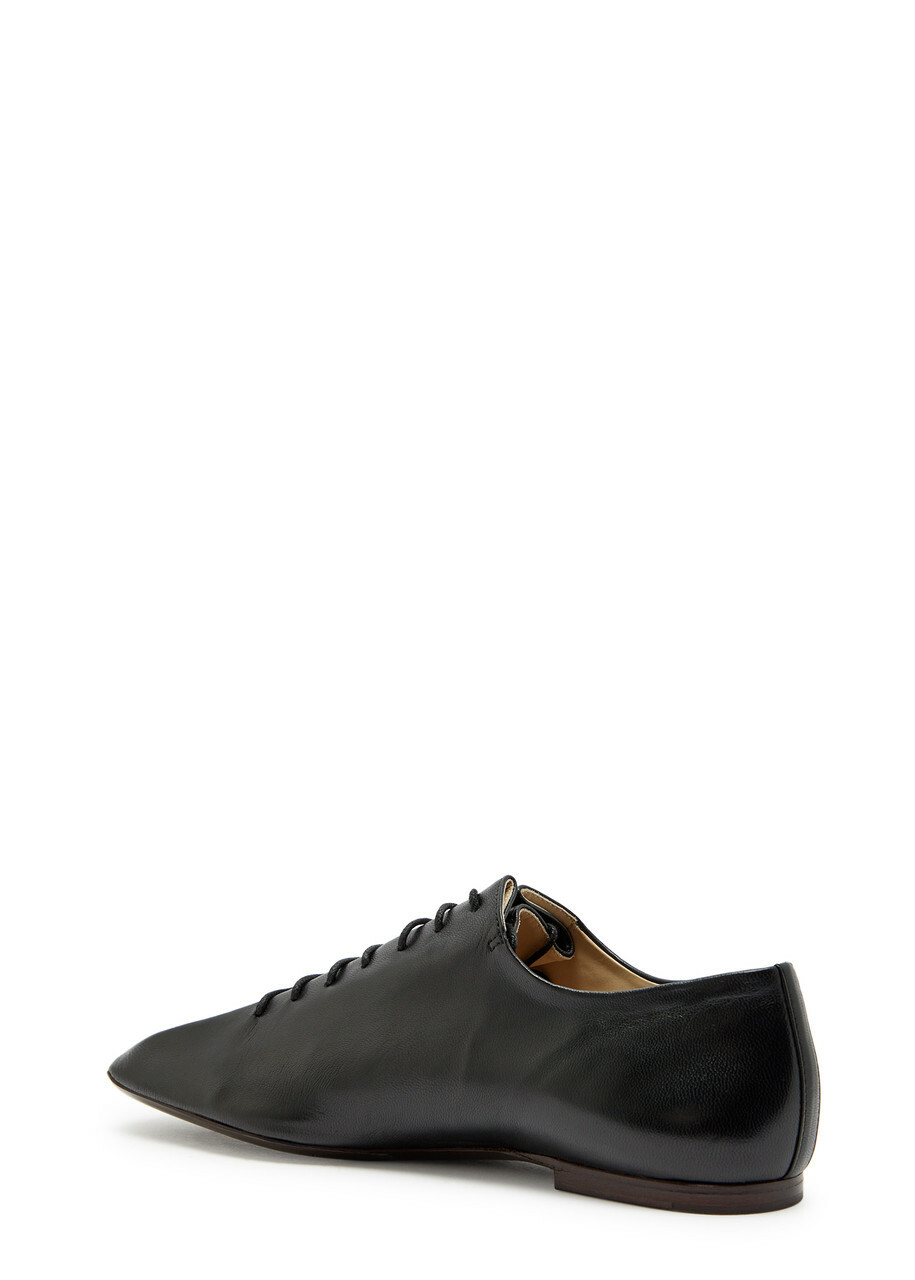 Lemaire Souris Leather Derby Shoes Black