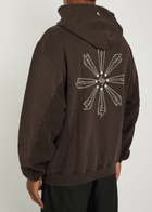 Represent 247 Uprising Hooded Cotton Sweatshirt Brown