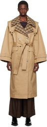 GANNI Brown Oversized Trench Coat