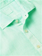 120% - Slim-Fit Striped Linen Shirt - Green