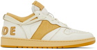 Rhude SSENSE Exclusive White & Beige Rhecess Low Sneakers