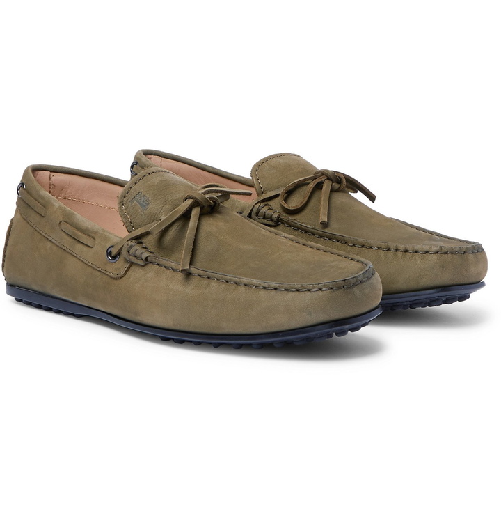 Photo: Tod's - City Gommino Nubuck Driving Shoes - Green