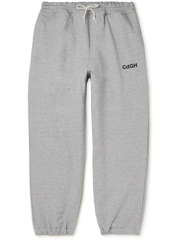 Photo: Comme des Garçons HOMME - Tapered Logo-Print Cotton-Jersey Sweatpants - Gray