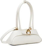 Marine Serre White Croco Embossed Leather Aurora Mini Bag