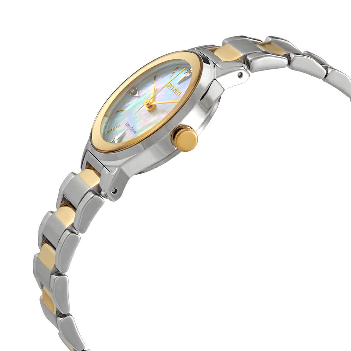 Citizen Diamond White Mother of Pearl Dial Ladies Two-tone Watch EM0734-56D