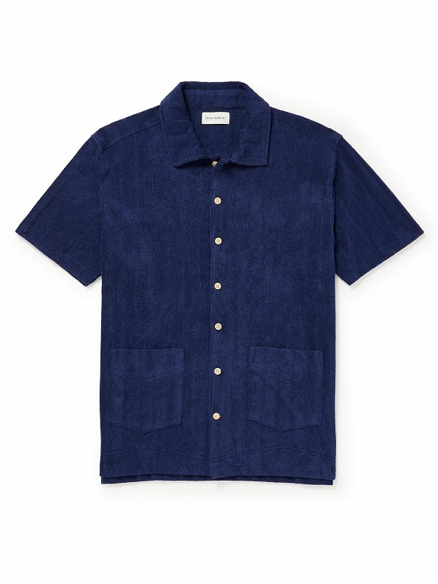 Photo: Oliver Spencer - Ribbed Cotton-Terry Shirt - Blue